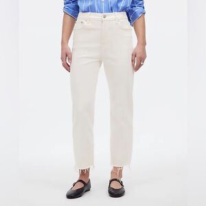 Madewell NWT The 90s Straight Crop Jeans Size 25 in Tile White | High Rise